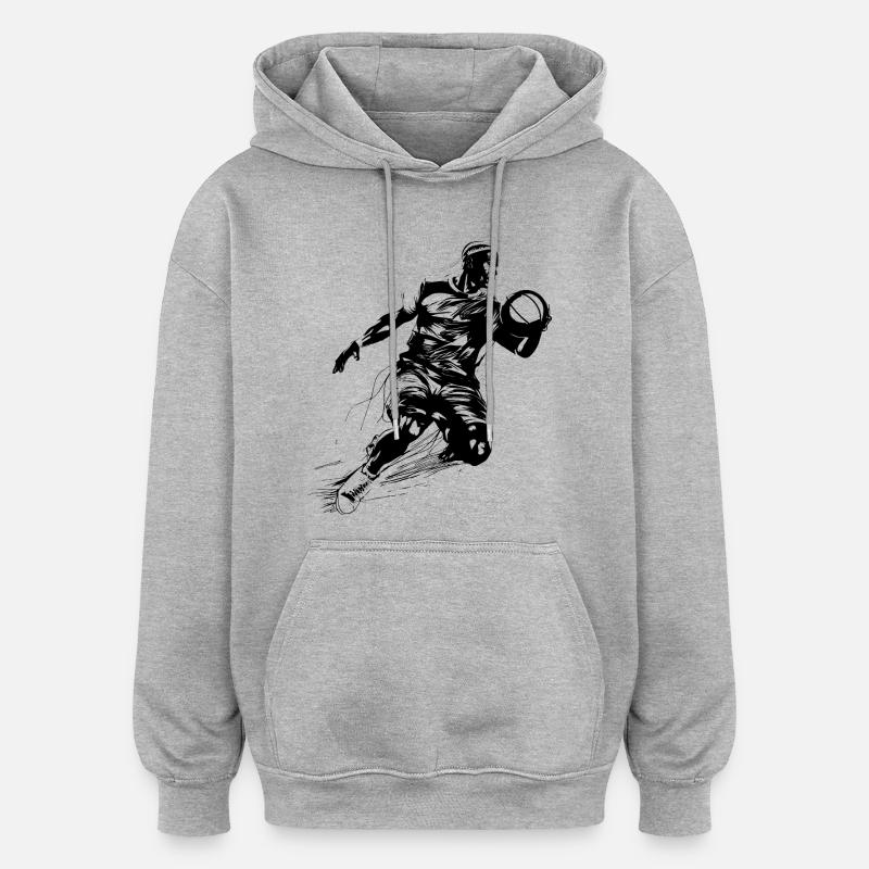 Basketteur - Sweat à capuche oversize unisexe - gris chiné