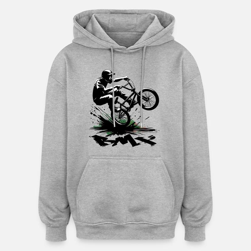 Vélo BMX - Sweat à capuche oversize unisexe - gris chiné