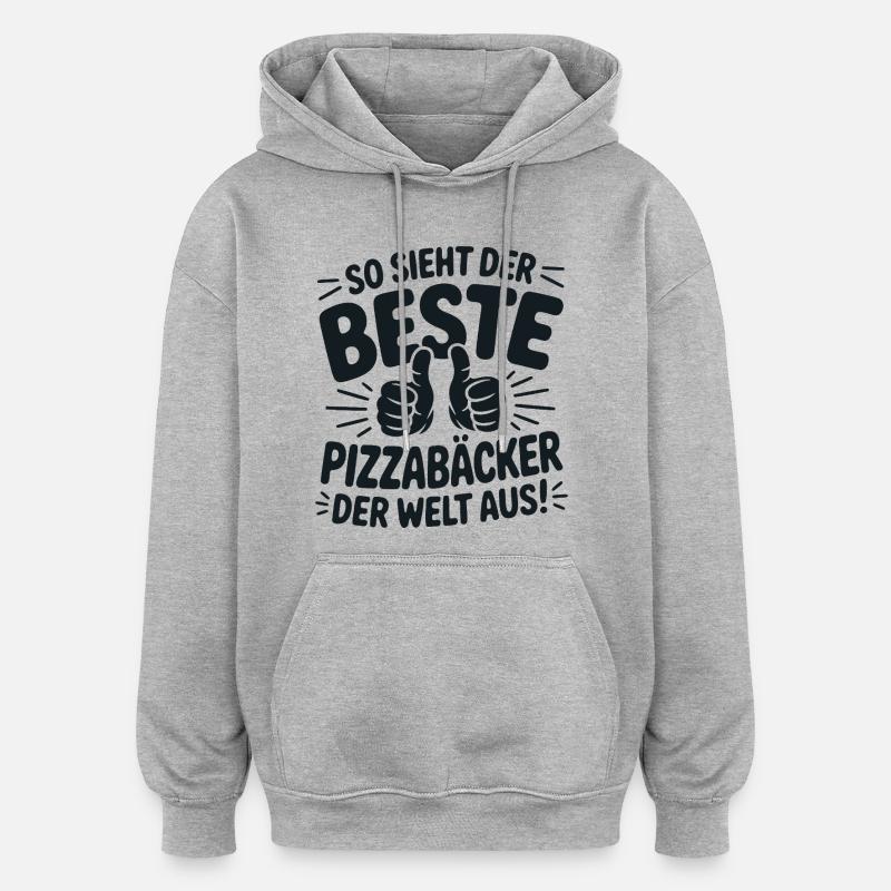 Pizzabäcker Geschenkidee - Oversized Unisex Hoodie - Grau meliert