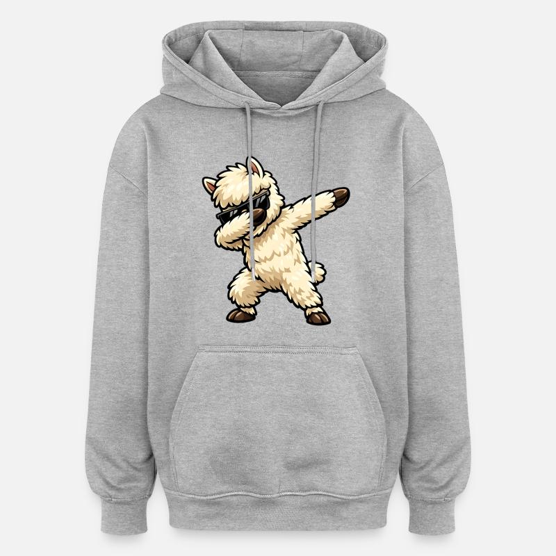 Tappage de l’alpaga - Sweat à capuche oversize unisexe - gris chiné