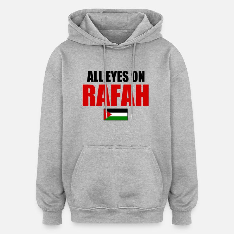 all eyes on rafah - Sweat à capuche oversize unisexe - gris chiné