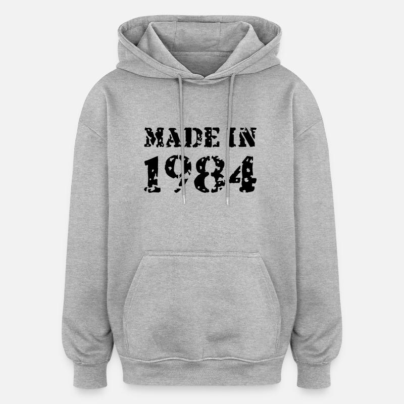 Made in 1984 - Sweat à capuche oversize unisexe - gris chiné