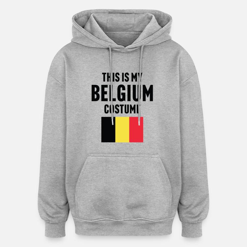 C’est mon costume de Belgique - Sweat à capuche oversize unisexe - gris chiné
