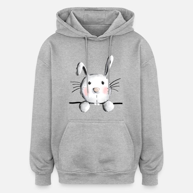 Cute bunny - bunny - rabbit - rabbit - Oversized Unisex Hoodie - heather grey