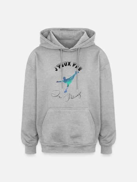 j'peux pas j'ai patinage - Sweat à capuche oversize unisexe - gris chiné