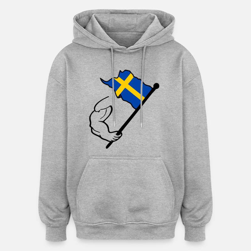 Drapeau suède - Sweat à capuche oversize unisexe - gris chiné
