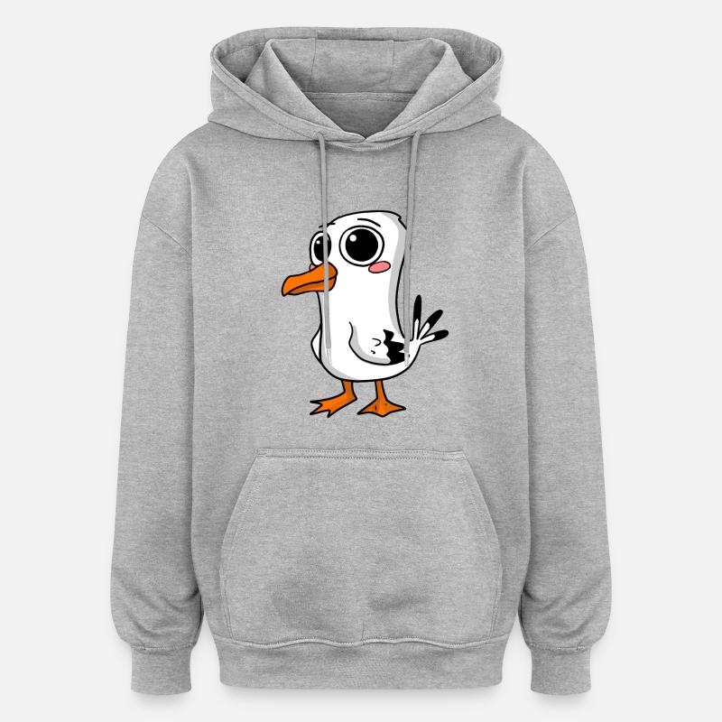 Mouette mignonne - Sweat à capuche oversize unisexe - gris chiné