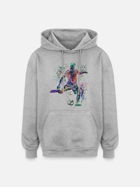 Playing football - Football - Football players - Oversized Unisex Hoodie - heather grey