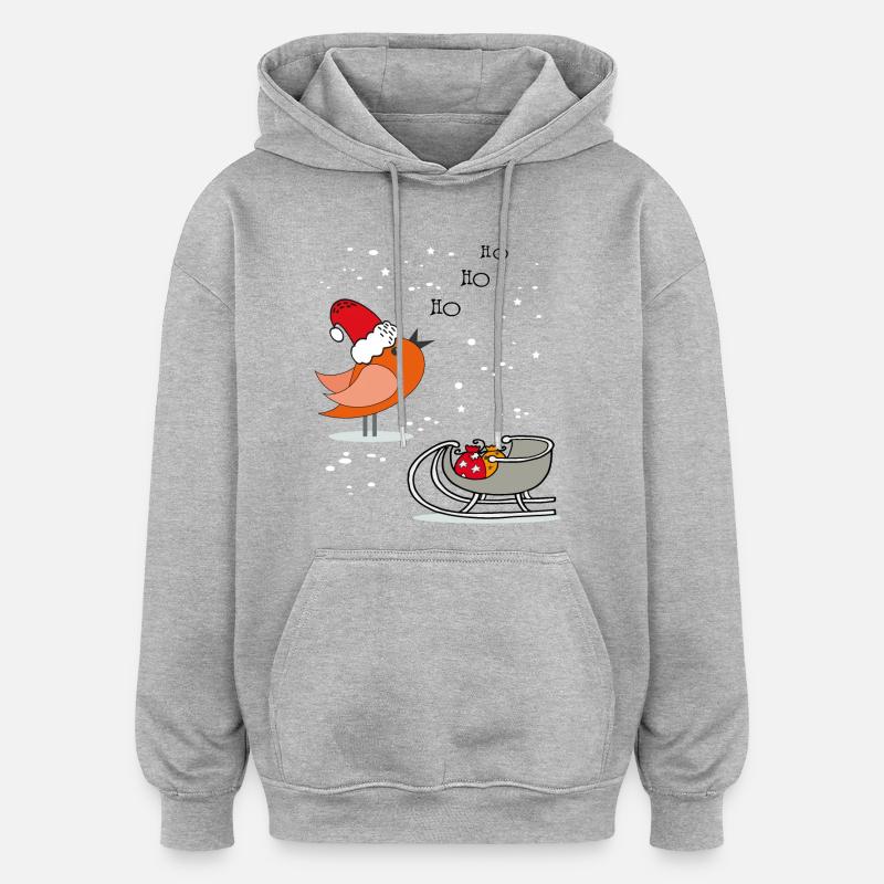ho ho ho, Joyeux Noël - Sweat à capuche oversize unisexe - gris chiné