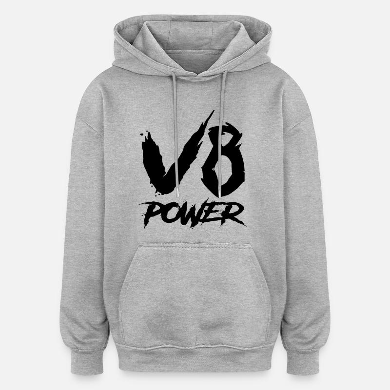 Puissance du V8 - Sweat à capuche oversize unisexe - gris chiné