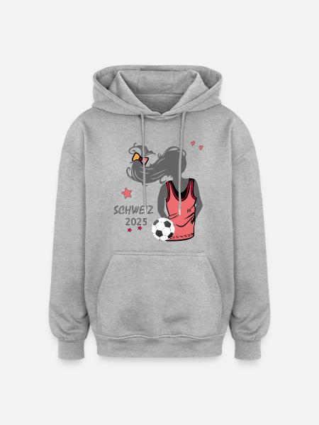 Girlpower Fußballevent - Oversized Unisex Hoodie - Grau meliert