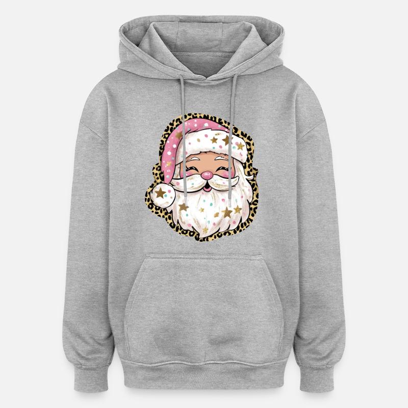 Père Noël - Sweat à capuche oversize unisexe - gris chiné