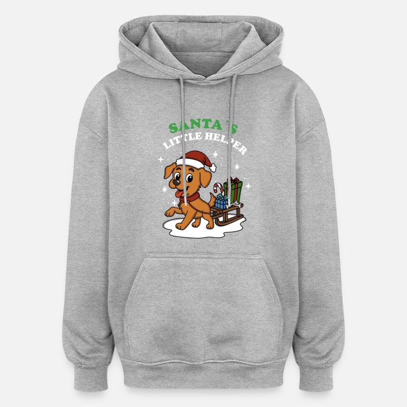 Petit assistant du Père Noël - Sweat à capuche oversize unisexe - gris chiné
