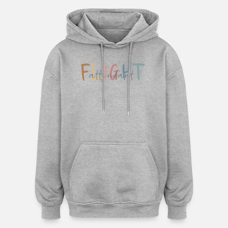 Flight Attendant Gift - Flight Attendant Gift - Oversized Unisex Hoodie - heather grey