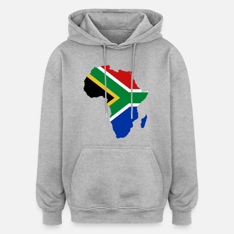 Suedafrika_Flagge_Afrika - Sweat à capuche oversize unisexe - gris chiné