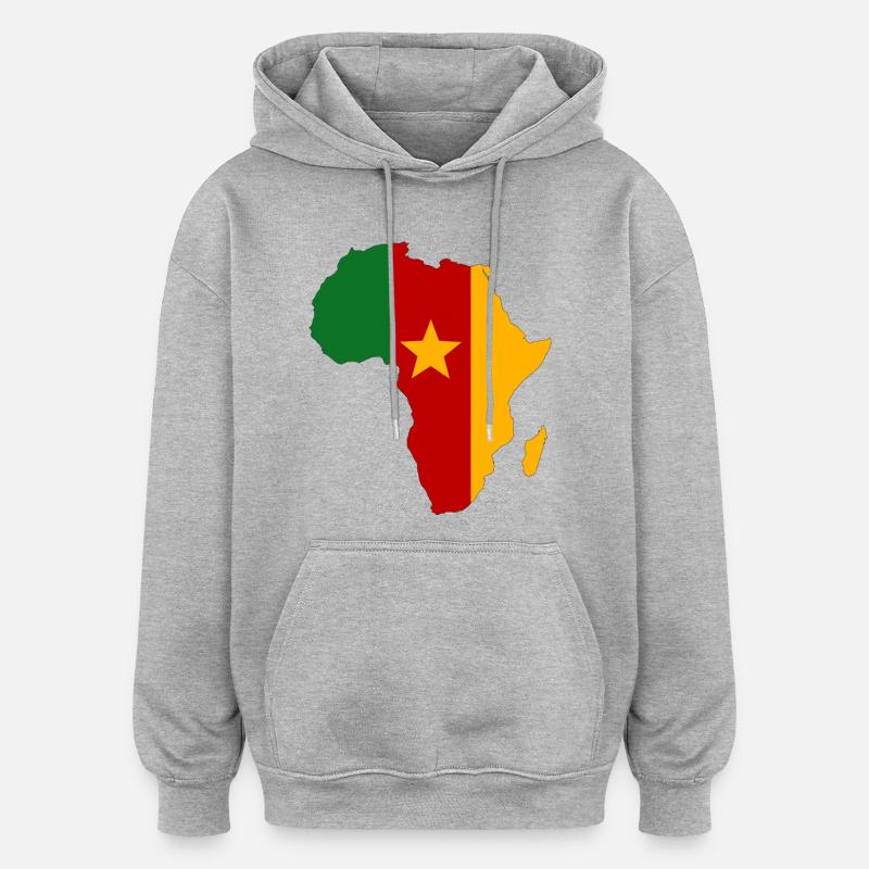 Drapeau du Sénégal Afrique - Sweat à capuche oversize unisexe - gris chiné