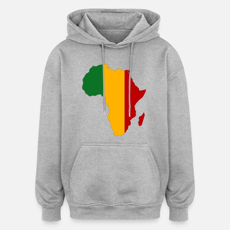 Mali Drapeau Afrique - Sweat à capuche oversize unisexe - gris chiné