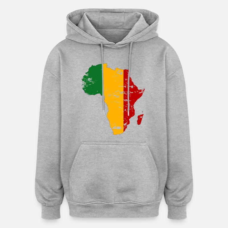 Drapeau du Mali Afrique utilisé - Sweat à capuche oversize unisexe - gris chiné
