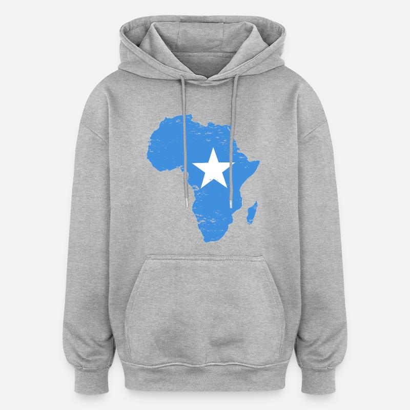 Drapeau somalien Afrique utilisé - Sweat à capuche oversize unisexe - gris chiné