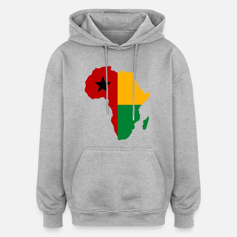 Guinée Bissau_Flagge_Afrika_used - Sweat à capuche oversize unisexe - gris chiné