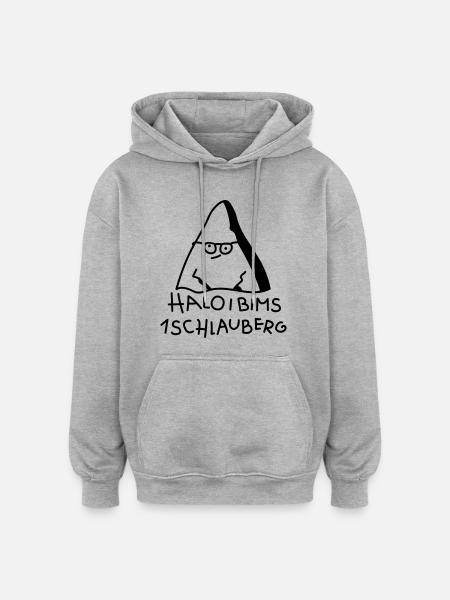 Schlauberger (a) - Oversized Unisex Hoodie - Grau meliert