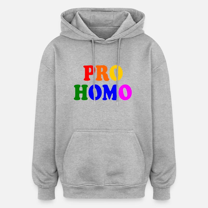 Pro homo - Sweat à capuche oversize unisexe - gris chiné