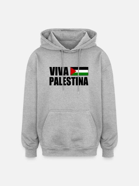 Viva palestina - Oversized Unisex Hoodie - heather grey