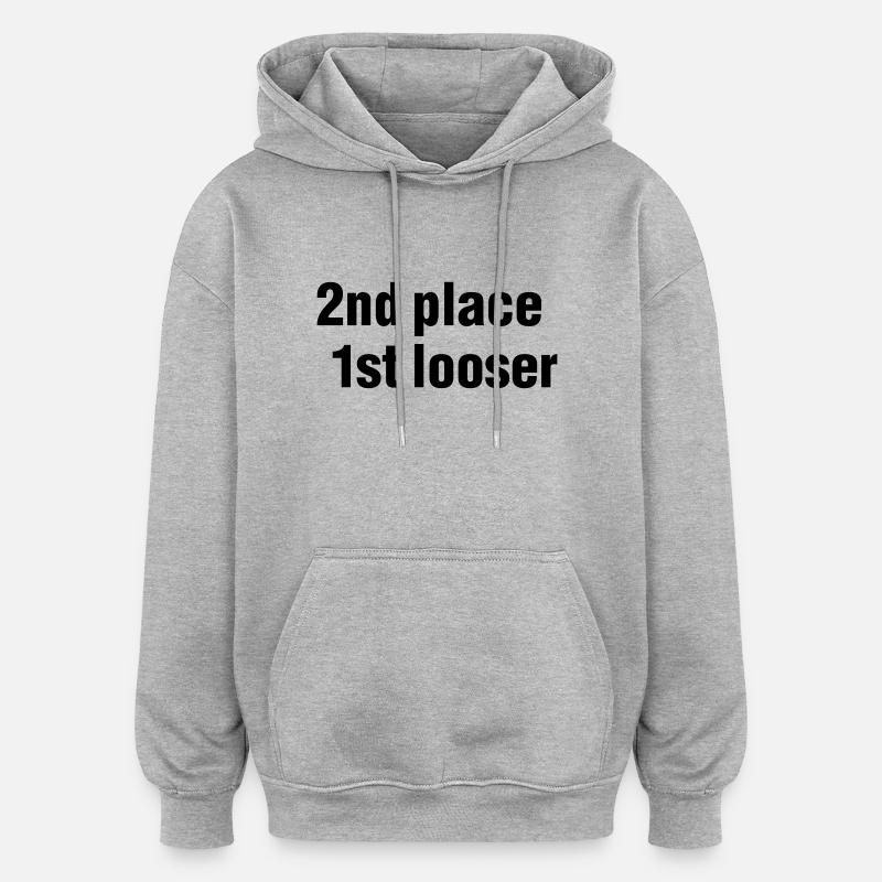 2nd place - 1st looser - Oversized Unisex Hoodie - Grau meliert