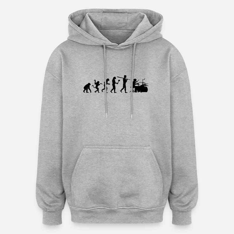ÉVOLUTION DE LA MUSIQUE ! - Sweat à capuche oversize unisexe - gris chiné