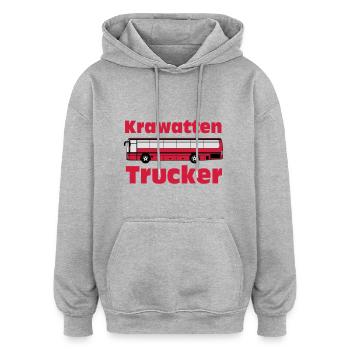 Busfahrer Bus Omnibus Krawatten Trucker (25) - Oversized Unisex Hoodie - Grau meliert - Vorne - Noah (186cm)