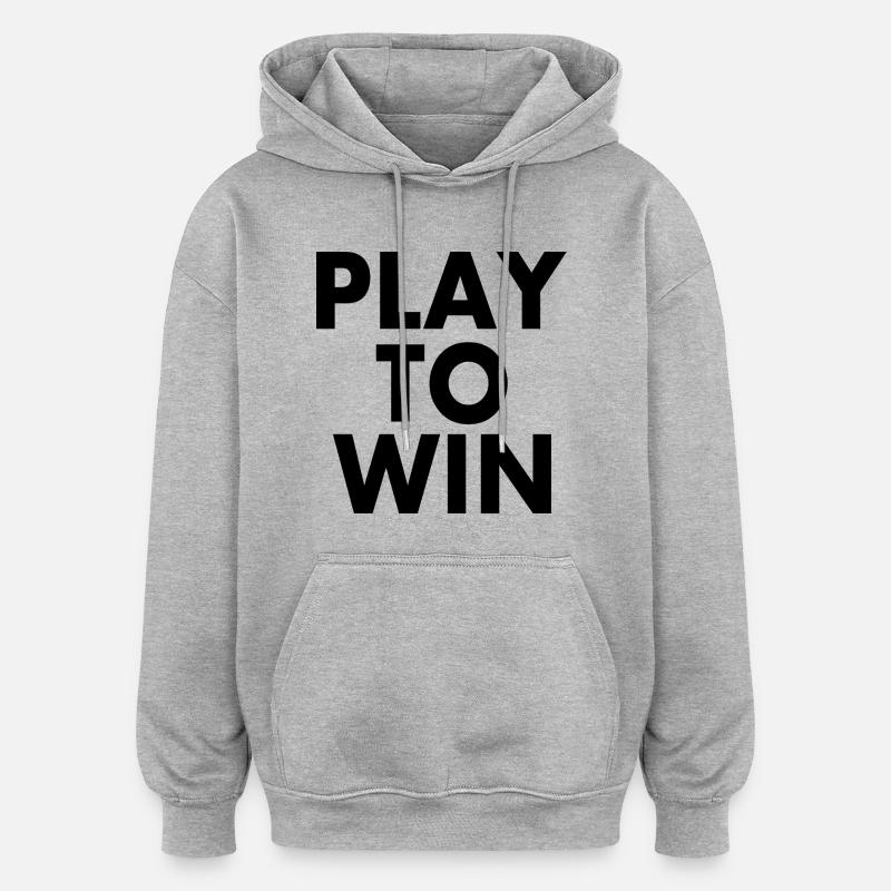 Play to win - Sweat à capuche oversize unisexe - gris chiné