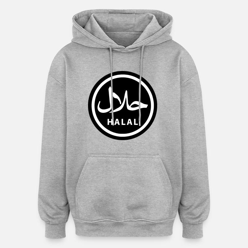 Halal - Sweat à capuche oversize unisexe - gris chiné