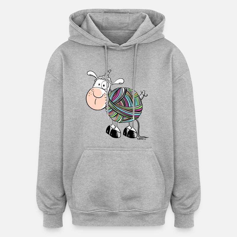 Coloured Sheep - Sheep - Comic - wool - Oversized Unisex Hoodie - heather grey