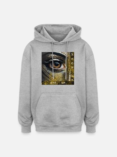 keep an eye on - Observation mode - Oversized Unisex Hoodie - heather grey