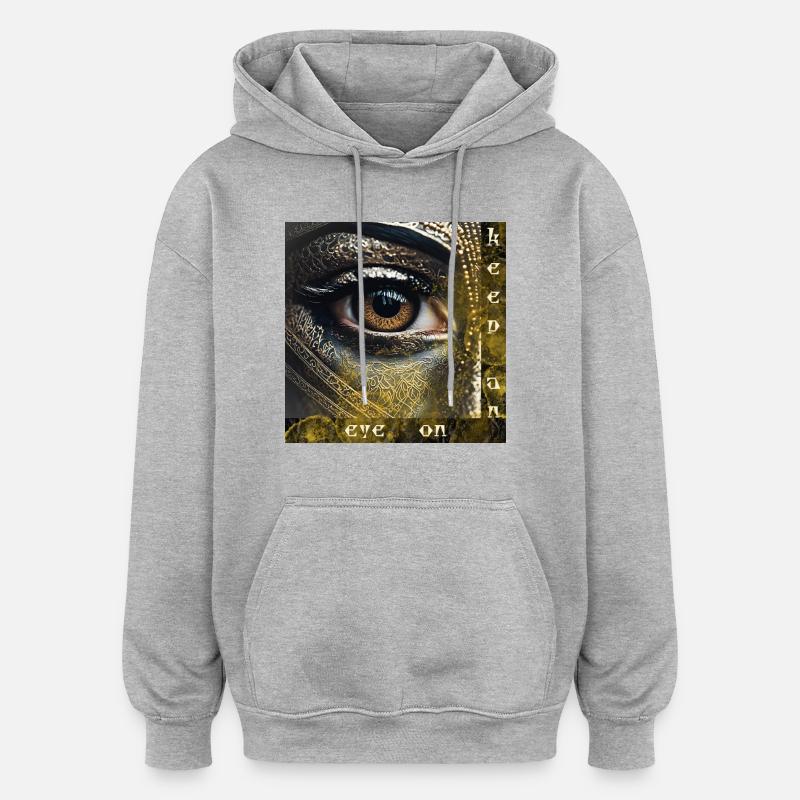 keep an eye on - Observation mode - Oversized Unisex Hoodie - heather grey