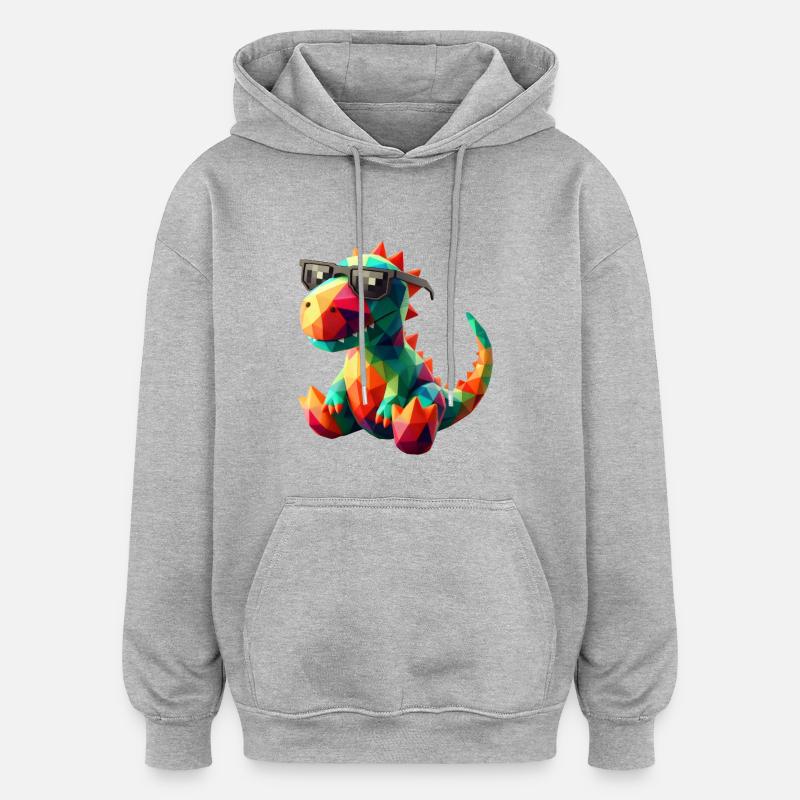 dino cool lunettes de soleil - Sweat à capuche oversize unisexe - gris chiné