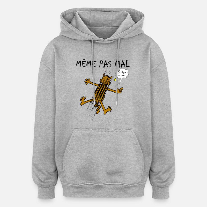 Le chat et ses neuf vies - Sweat à capuche oversize unisexe - gris chiné