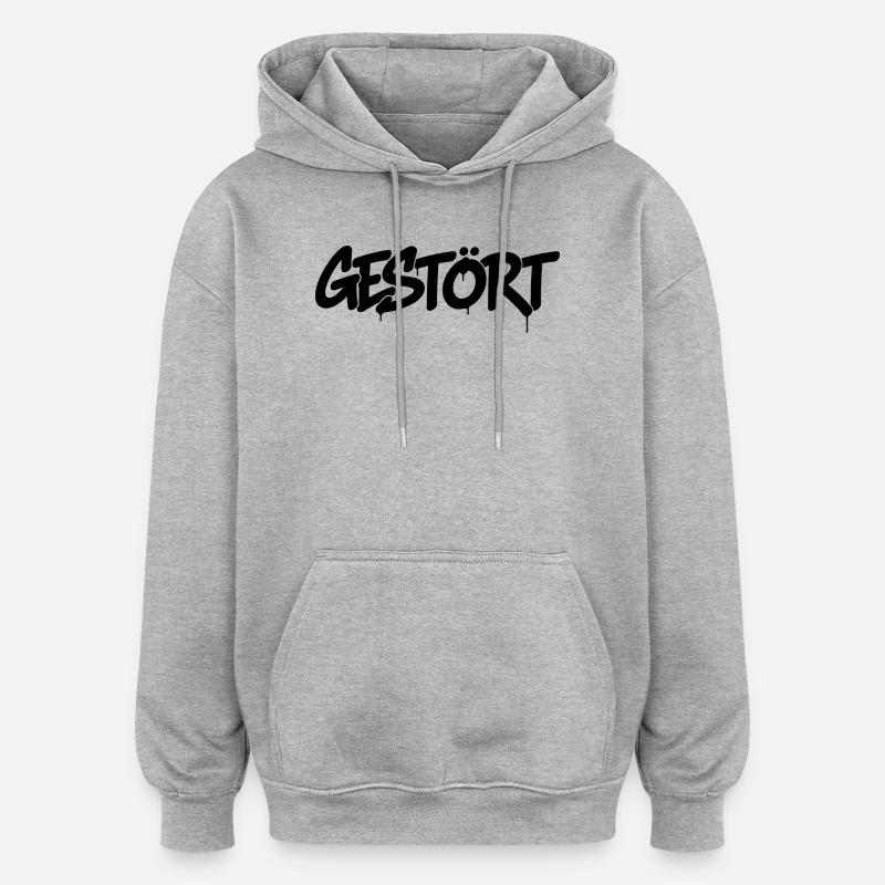 TROUBLÉ - Sweat à capuche oversize unisexe - gris chiné