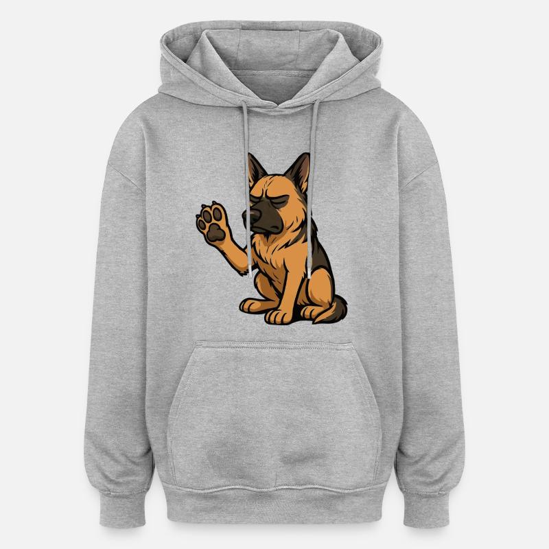 Deutscher Schäferhund Schäferhunde Schäferhunde - Oversized Unisex Hoodie - Grau meliert