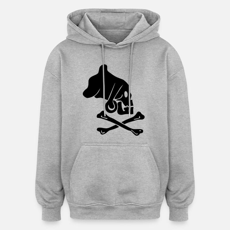 Smutje - Sweat à capuche oversize unisexe - gris chiné