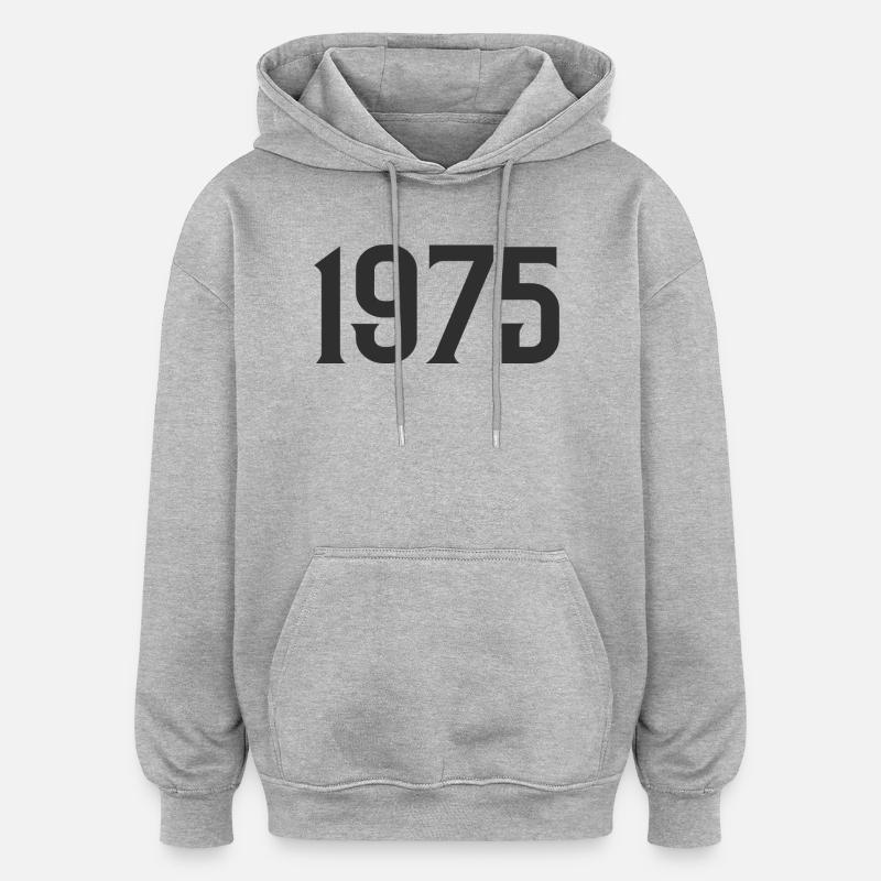 1975 - Sweat à capuche oversize unisexe - gris chiné