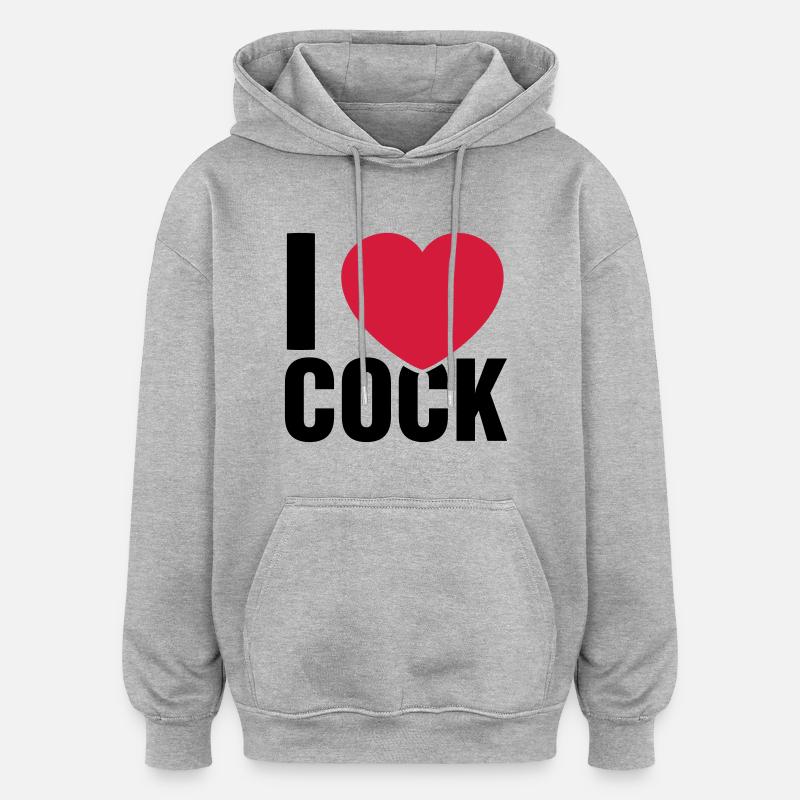 J'aime Cock - Sweat à capuche oversize unisexe - gris chiné