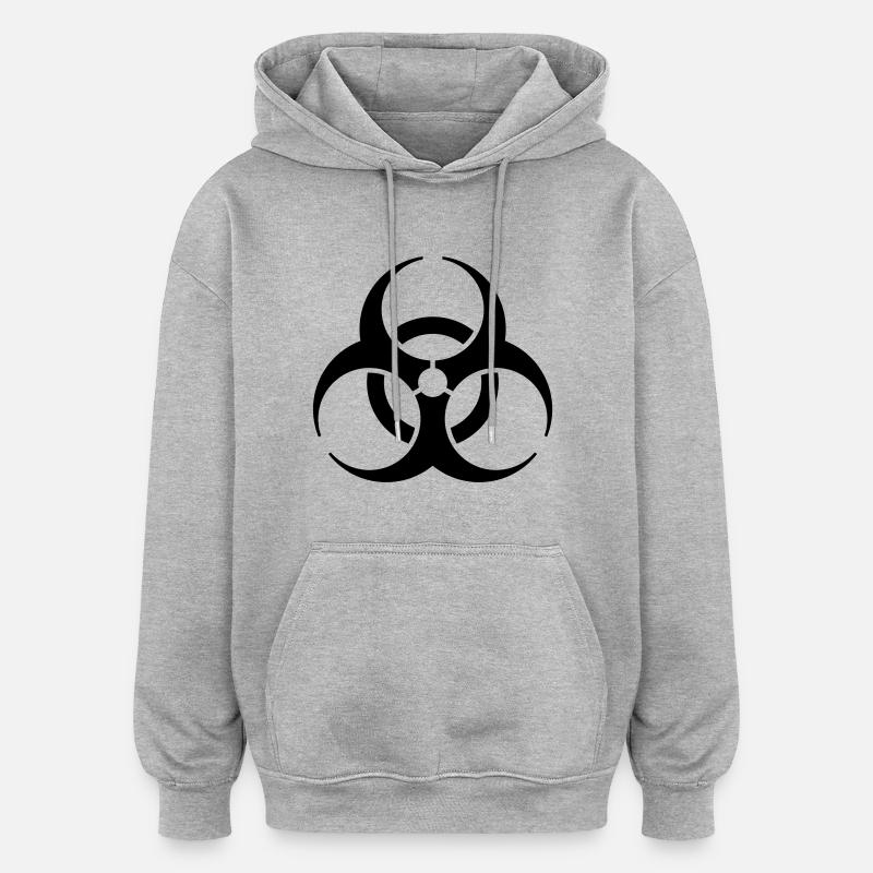 Biohazard Biohazard Symbole de danger - Sweat à capuche oversize unisexe - gris chiné