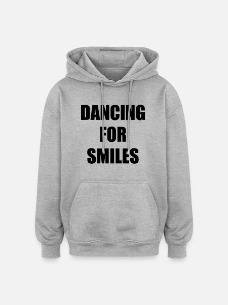 dancing for smiles - Sweat à capuche oversize unisexe - gris chiné