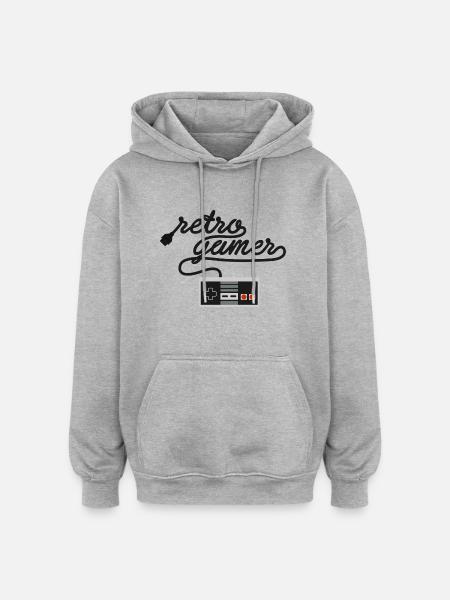 Retro Gamer NES - Oversized Unisex Hoodie - heather grey