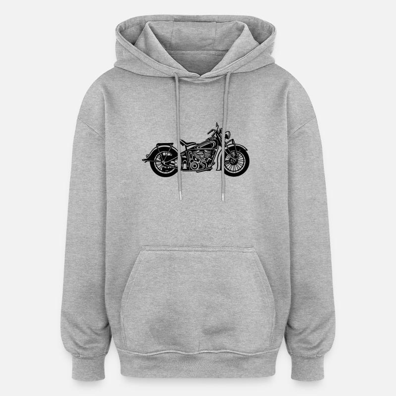 Chopper / moto bobber 03_schwarz - Sweat à capuche oversize unisexe - gris chiné