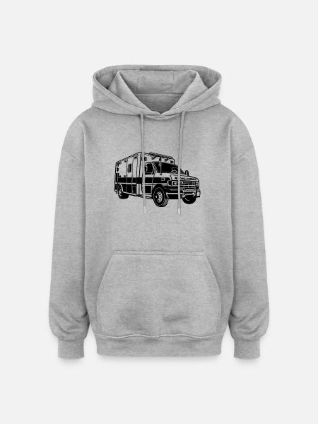 Ambulance / Ambulance 01_schwarz - Oversized uniseks hoodie - grijs gemêleerd