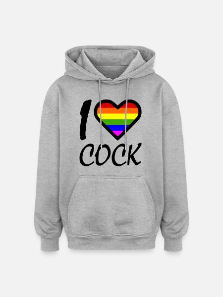 I love - Oversized Unisex Hoodie - heather grey