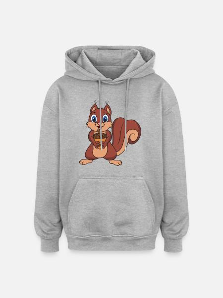 squirrel - Oversized Unisex Hoodie - heather grey