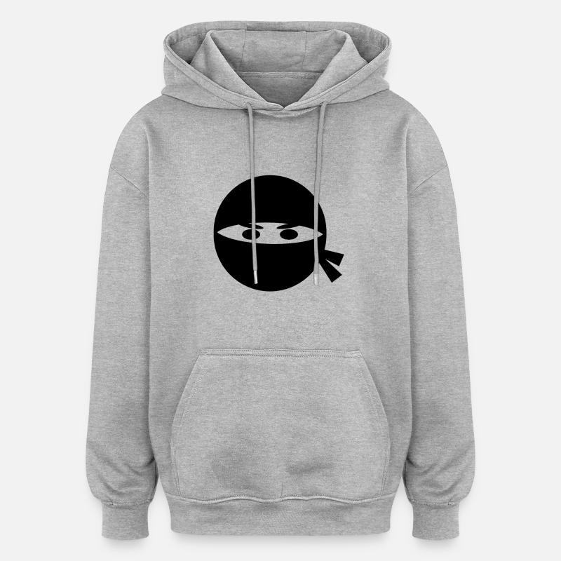 Tête de ninja - Sweat à capuche oversize unisexe - gris chiné